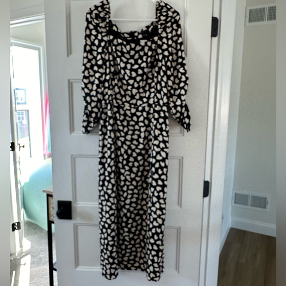 NWT Ann Taylor Heart Pattern Maxi Dress - Picture 3 of 4